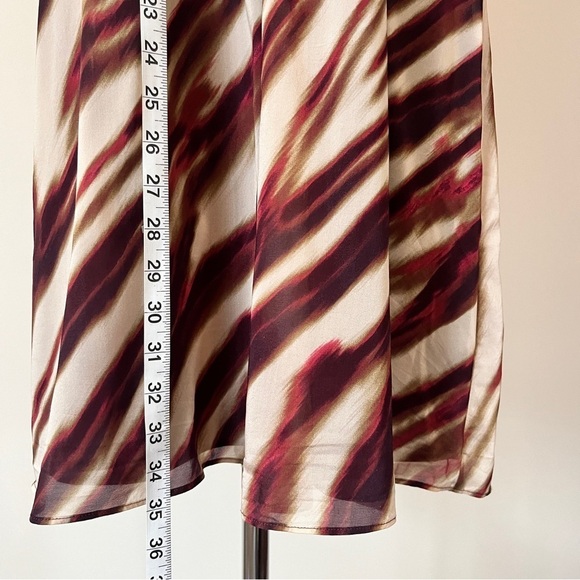 Ann Taylor Silk Dress Water Color Animal Print Flowy Lined Lightweight Tan Sz 6P - Picture 4 of 14